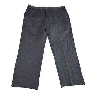 Lands' End Dress Pants Men Size 40"x29" Charcoal Flat Front Relaxed Straight Leg